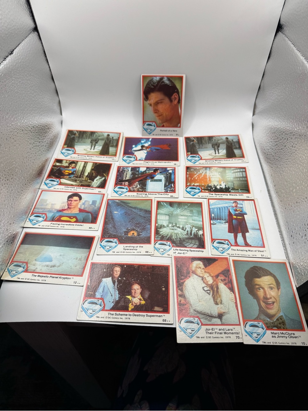 Vintage 1978 Topps Set of 15 Superman The Movie Trading Cards